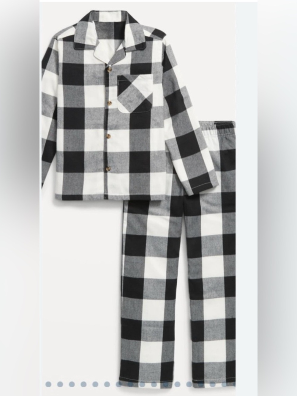 NWT Old Navy Buffalo Plaid Pajama Set Black Grey White Size M (8)